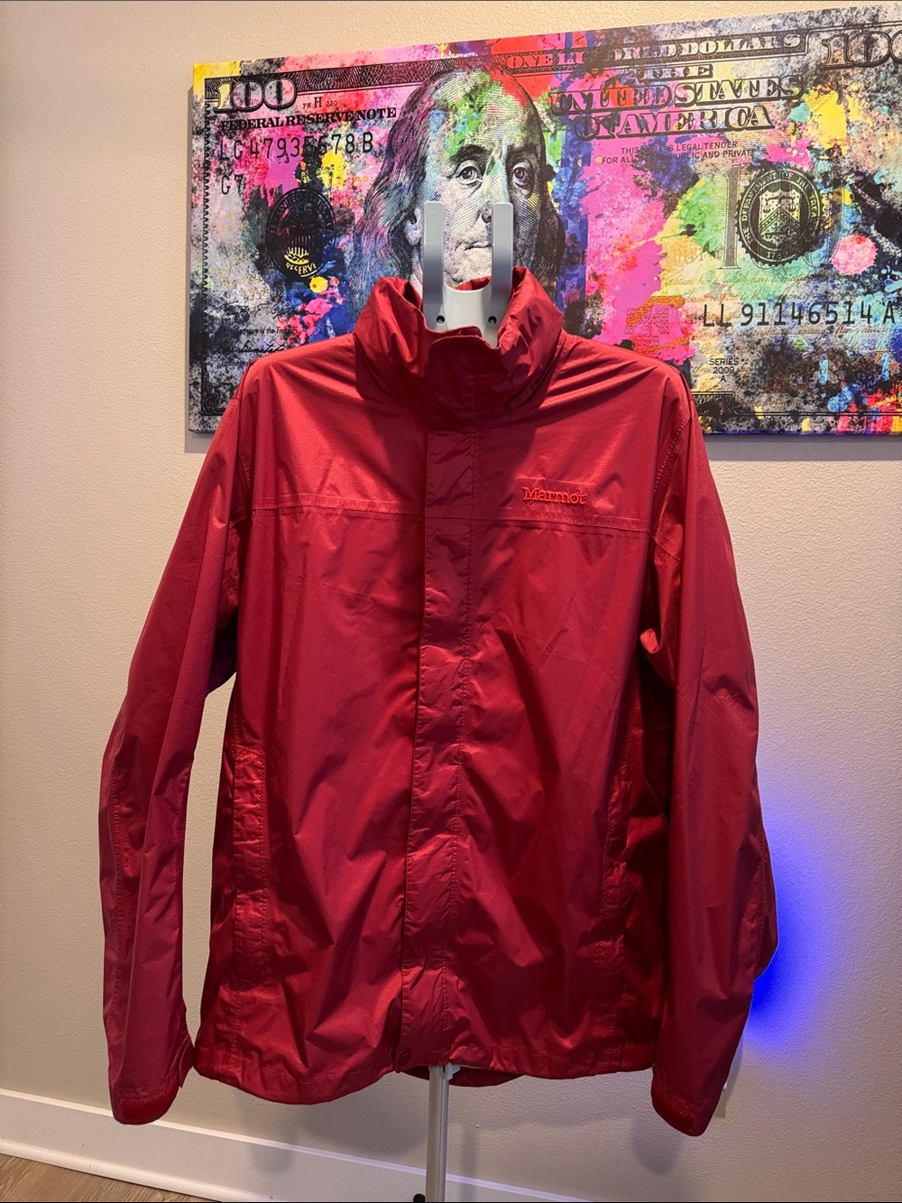 Marmot Red Lightweight Waterproof Rain Jacket